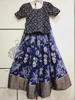 10-15 yrs - Georgette silk Embroidered Lehanga Set