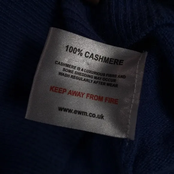 100% Cashmere V Neck Sweater Purple 3/4 Sleeve Edinburgh Wollen Mill Medium