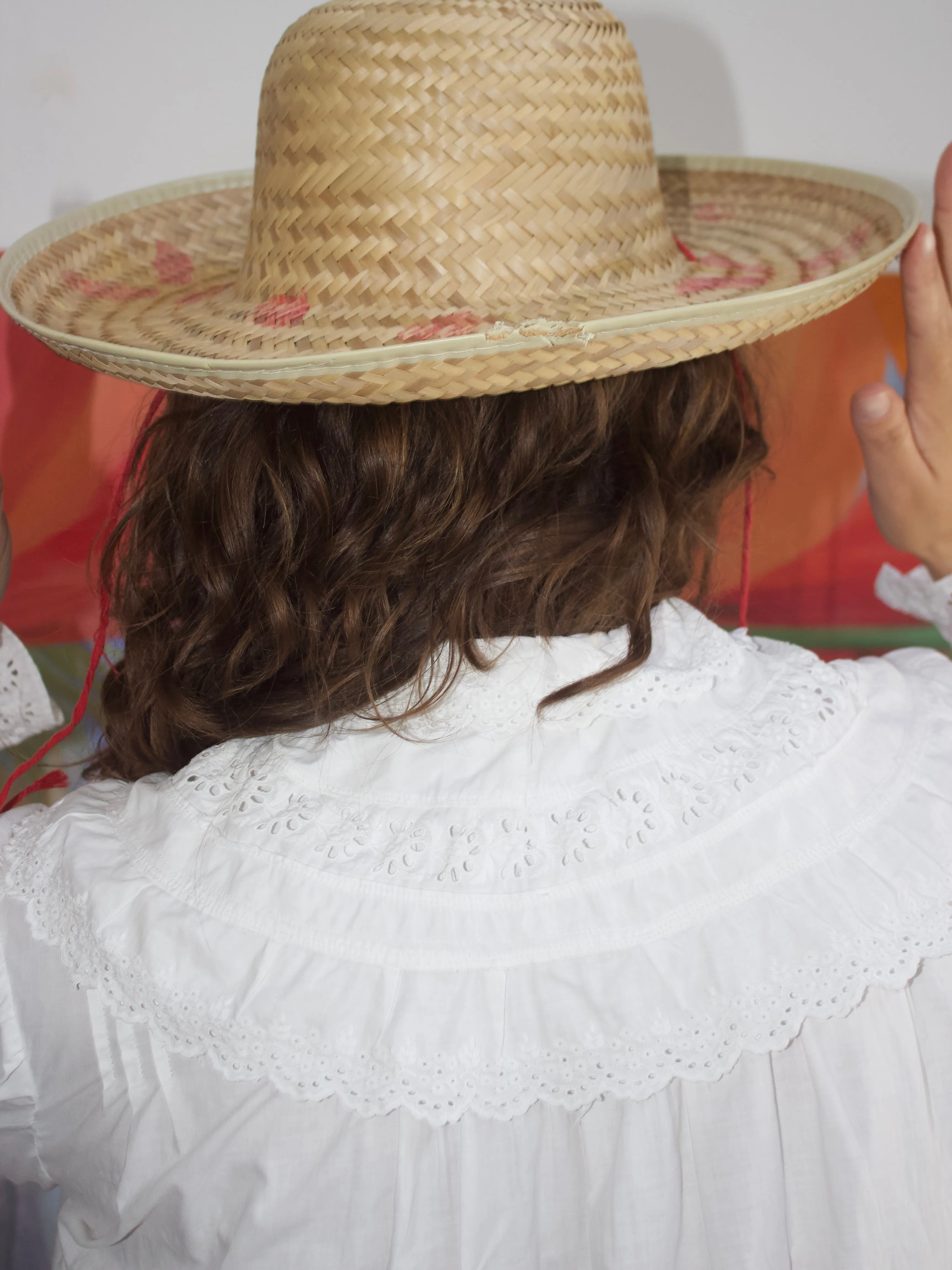 1920s/1930s Eyelet Cotton Bell Sleeve Folk Blouse