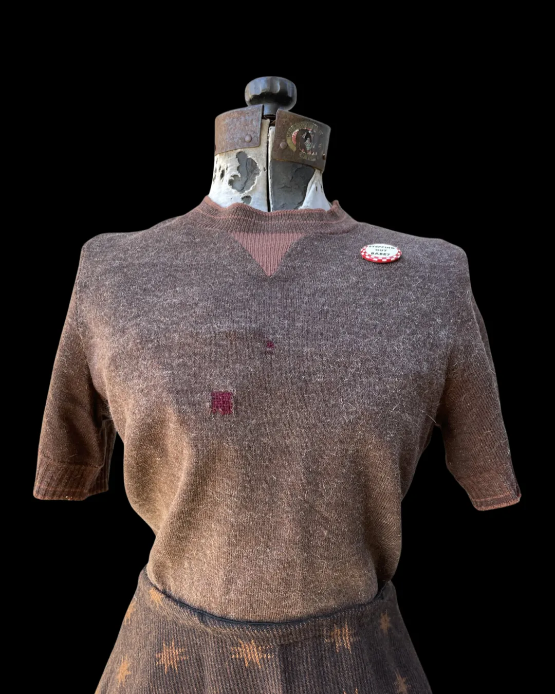 1940s Knit V Stitch Sweater