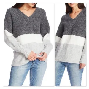 1.State Stripe V-Neck Tunic Sweater sz Medium