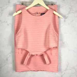 2 Piece Pink Ribbed Set