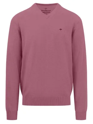 30% OFF - FYNCH HATTON V-Neck Sweater - Men's Fine Knit – Pale Blush - Size: 3XL