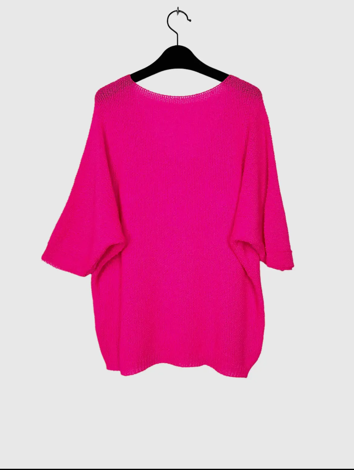 3/4 sleeve v-neck knitted sweater