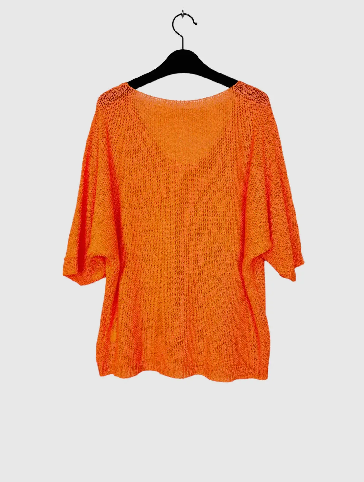 3/4 sleeve v-neck knitted sweater