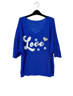 3/4 sleeve v-neck knitted sweater