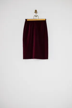 80's VELVET PENCIL SKIRT / 28