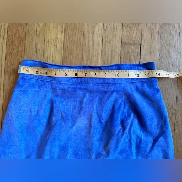 80s Vintage Periwinkle Suede Pencil Skirt