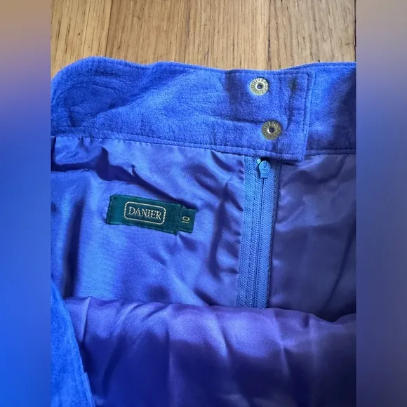 80s Vintage Periwinkle Suede Pencil Skirt