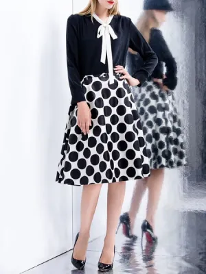 (A) Bow Silk Blouse