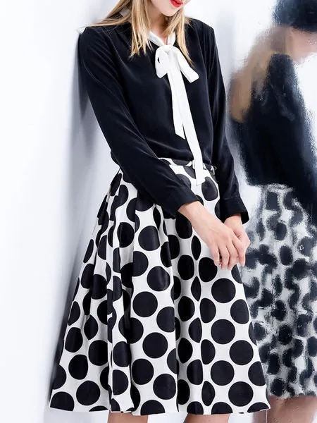 (A) Bow Silk Blouse