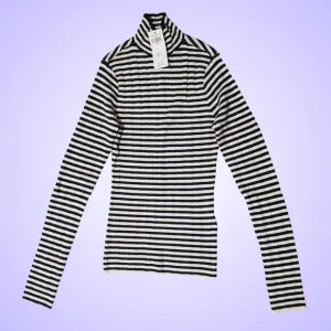 Abercrombie &amp; Fitch Slim Rib Turtleneck Sweater XS Navy Stripe NWT