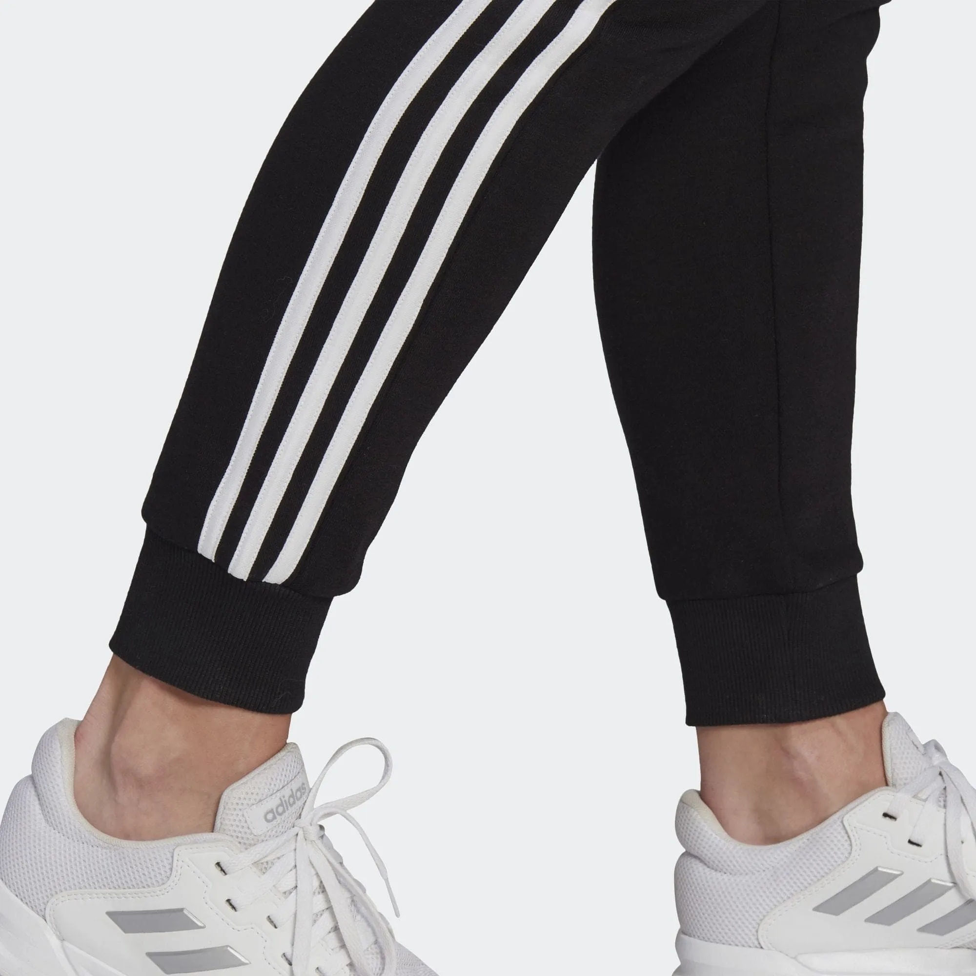 Adidas Women's Slim 3 Stripe Fleece Cuff Pant