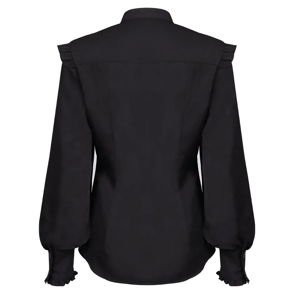 Adult Women Medieval Victorian Ruffle Shirt Blouse Cosplay Costume Party Outfits Halloween Carnival Suit