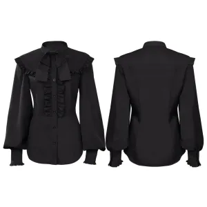 Adult Women Medieval Victorian Ruffle Shirt Blouse Cosplay Costume Party Outfits Halloween Carnival Suit