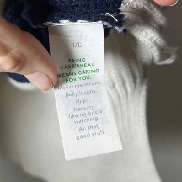 Aerie Beyond Quarter Zip Sweater Rugby Stripped Oversized Sz Large