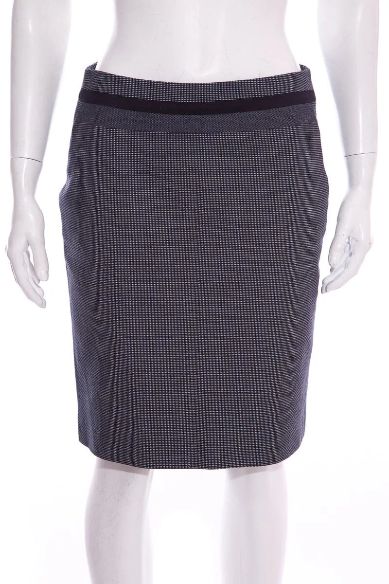 Akris Punto Navy Polka Dot Pencil Skirt SZ 4