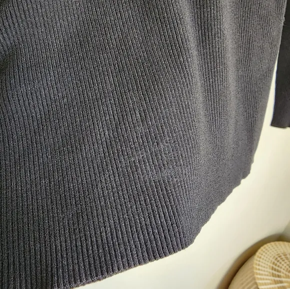 A.L.C Black Matera Ribbed Cutout Long-Sleeve Sweater Turtleneck Size XS
