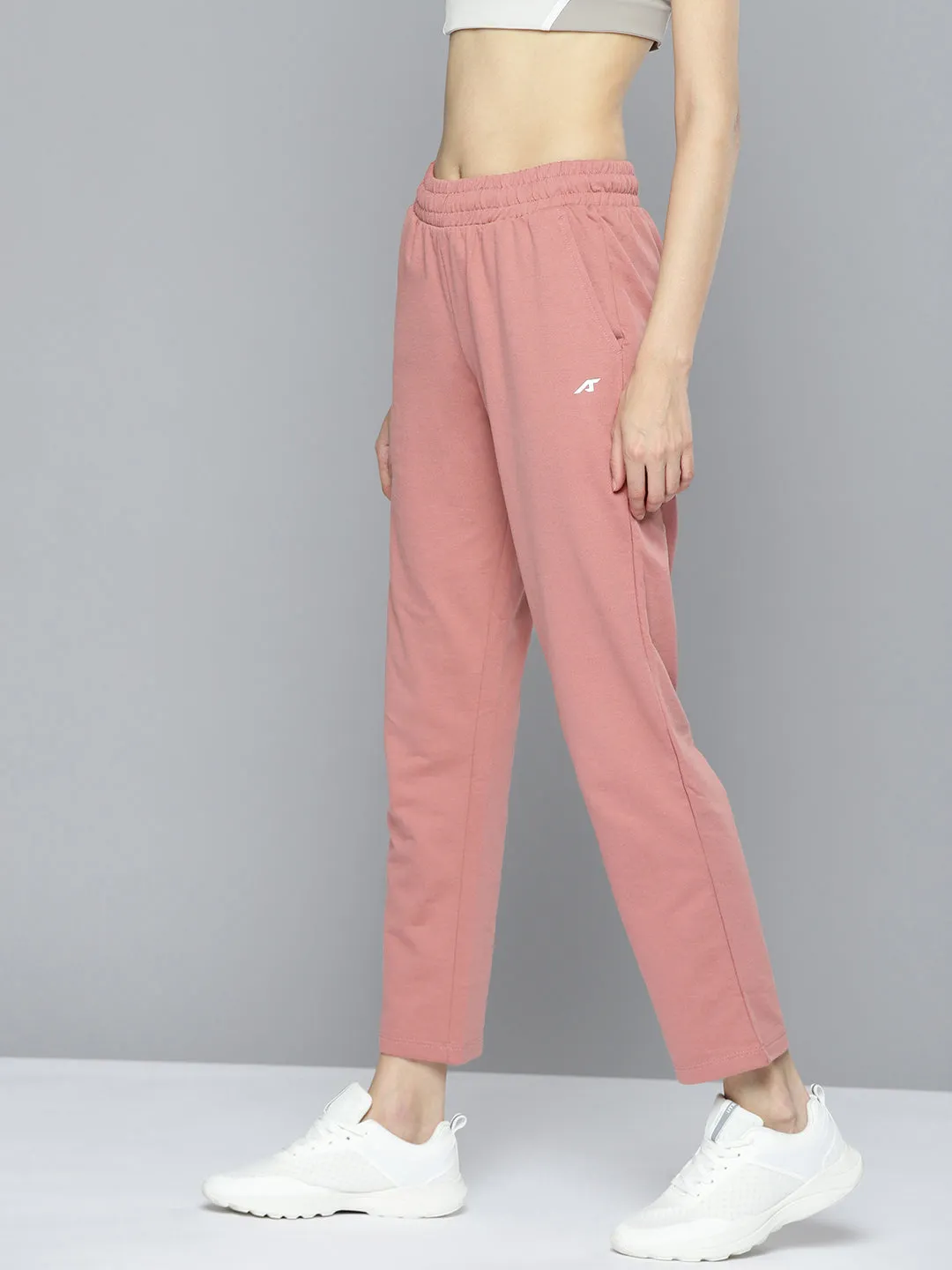 Alcis Women Pink Solid Track Pant