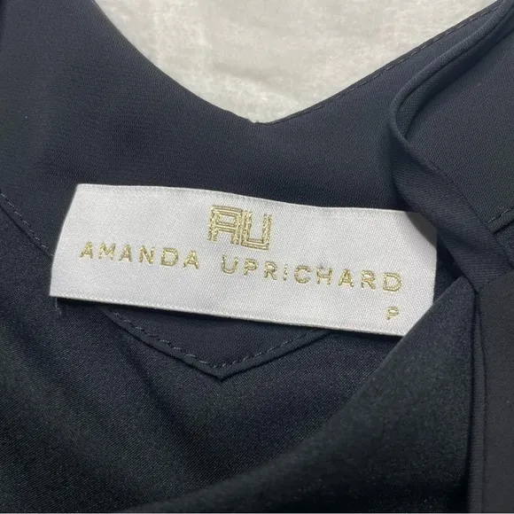 Amanda Uprichard Gianna Cold Shoulder Ruffle Sleeve Shift Dress in Black Size S