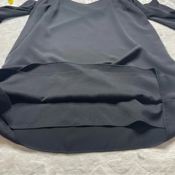 Amanda Uprichard Gianna Cold Shoulder Ruffle Sleeve Shift Dress in Black Size S