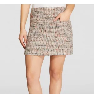 Anine Bing Women's 40 Adalynn Purple Tweed Short Office Mini Skirt New with Tag.