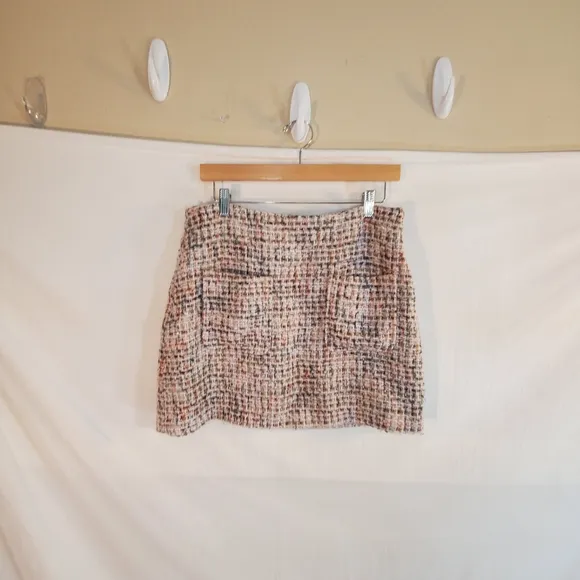 Anine Bing Women's 40 Adalynn Purple Tweed Short Office Mini Skirt New with Tag.