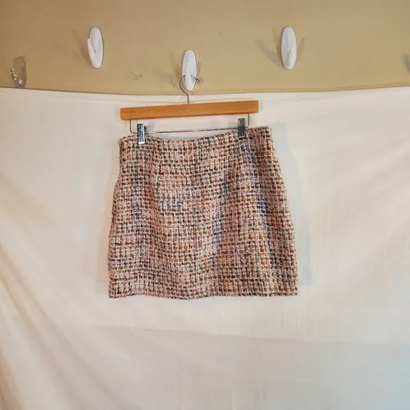 Anine Bing Women's 40 Adalynn Purple Tweed Short Office Mini Skirt New with Tag.