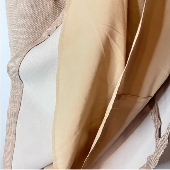 Ann Klein Sleeveless Dress Sz 6 Scoop Neck Embroidered Neckline Beige Fit Flare