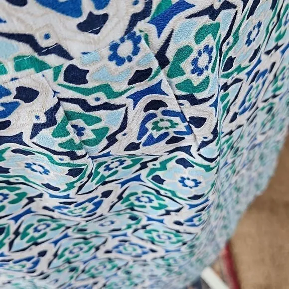 Ann Taylor‎ Factory NWT Blue Green and White Pencil Skirt Sz 8