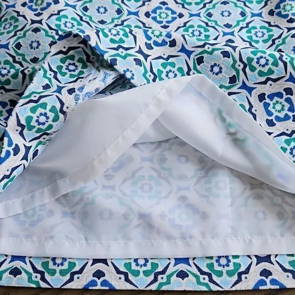 Ann Taylor‎ Factory NWT Blue Green and White Pencil Skirt Sz 8