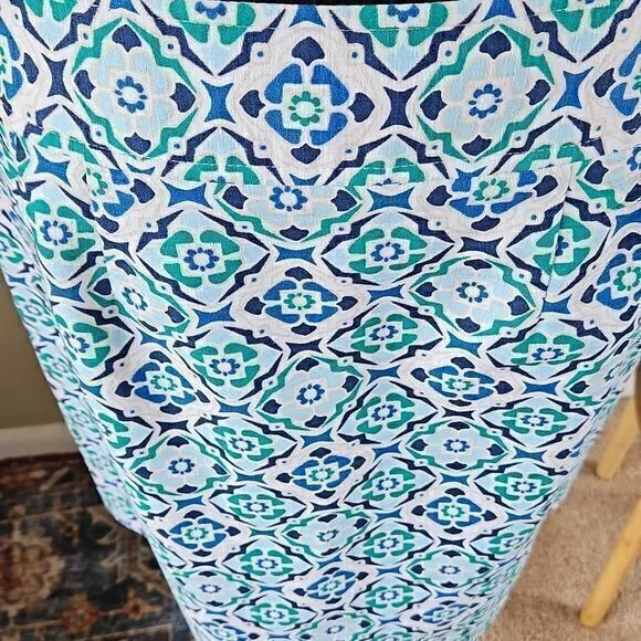 Ann Taylor‎ Factory NWT Blue Green and White Pencil Skirt Sz 8