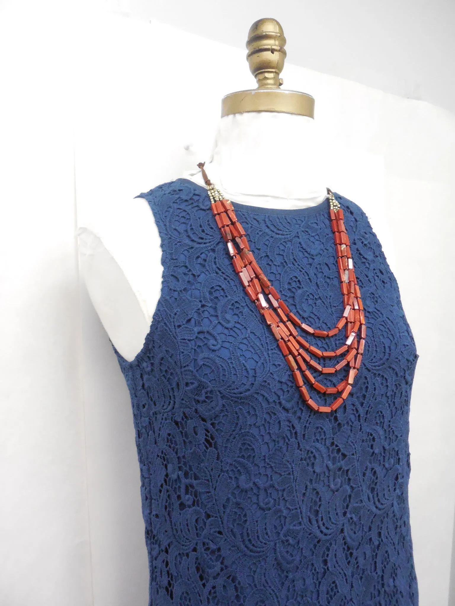Ann Taylor LOFT Blue Tall Lace Shift Dress Size 6 Tall
