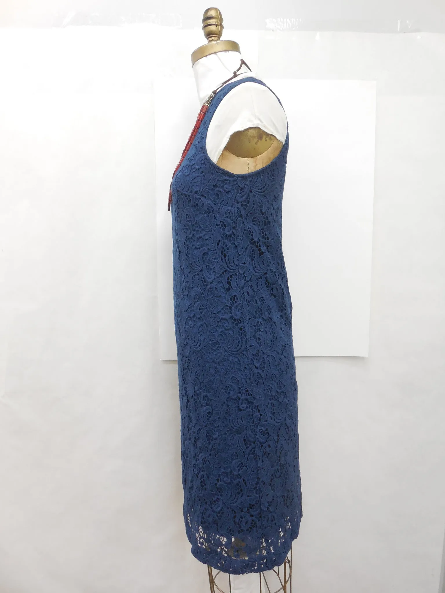 Ann Taylor LOFT Blue Tall Lace Shift Dress Size 6 Tall