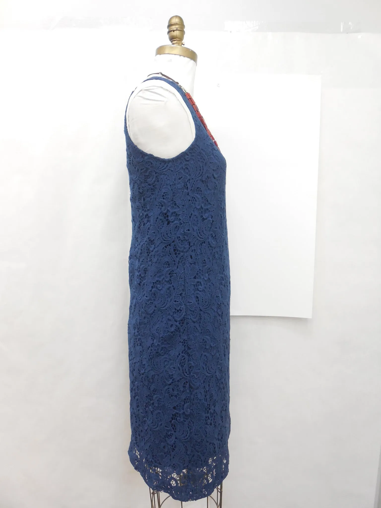 Ann Taylor LOFT Blue Tall Lace Shift Dress Size 6 Tall