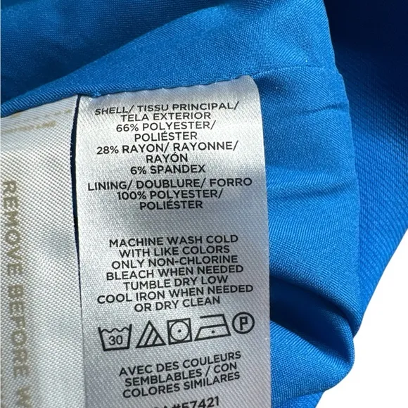 ANN TAYLOR Mock Wrap Pencil Skirt in Azure Blue Color, Size 12.