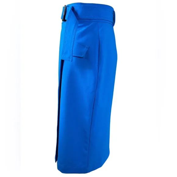 ANN TAYLOR Mock Wrap Pencil Skirt in Azure Blue Color, Size 12.