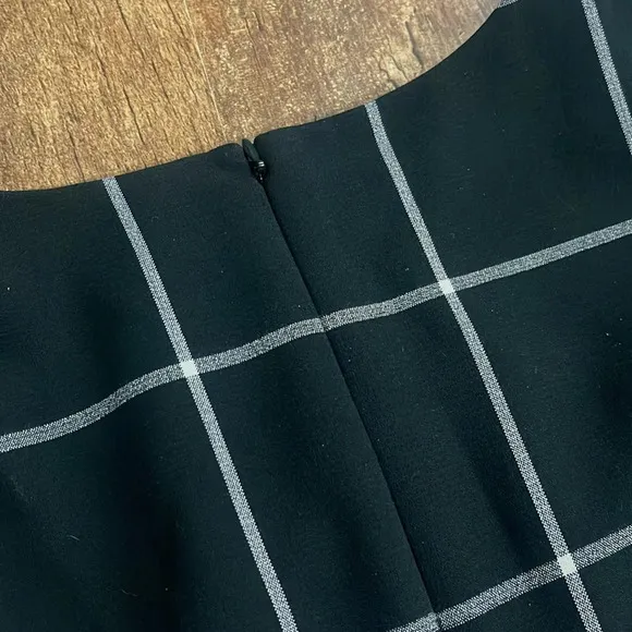 Ann Taylor Petite Windowpane Shift Plaid Dress Pine Green Color