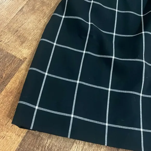 Ann Taylor Petite Windowpane Shift Plaid Dress Pine Green Color