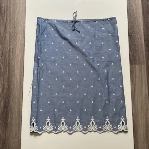 Anna Sui Anthro Women’s Chambray Vintage Embroidered Knee Length Skirt Casual 10