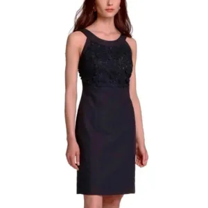 Anthropologie Applique oleander shift black dress