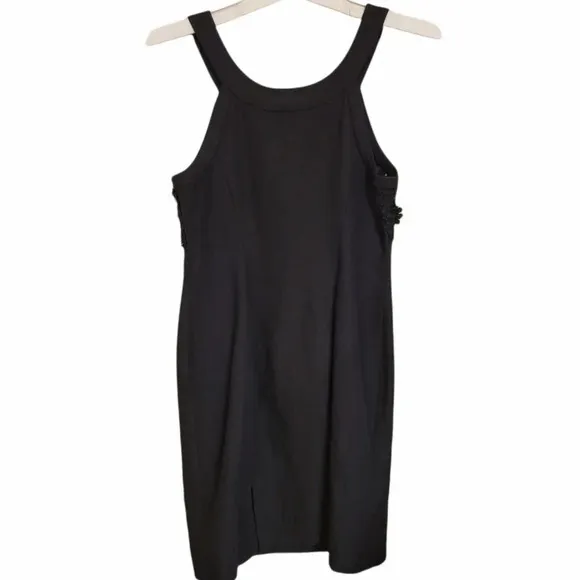 Anthropologie Applique oleander shift black dress