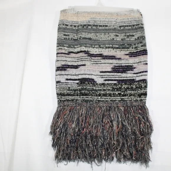 Anthropologie Cecelia Prado Glinted Sweater Skirt Fringed Pencil XS NWT