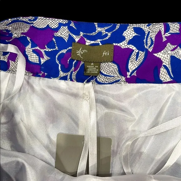 Anthropologie Fei Scattered Sequins Floral Silk Skirt