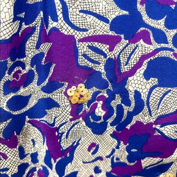 Anthropologie Fei Scattered Sequins Floral Silk Skirt