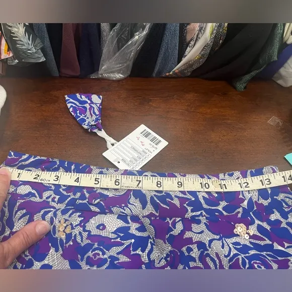 Anthropologie Fei Scattered Sequins Floral Silk Skirt