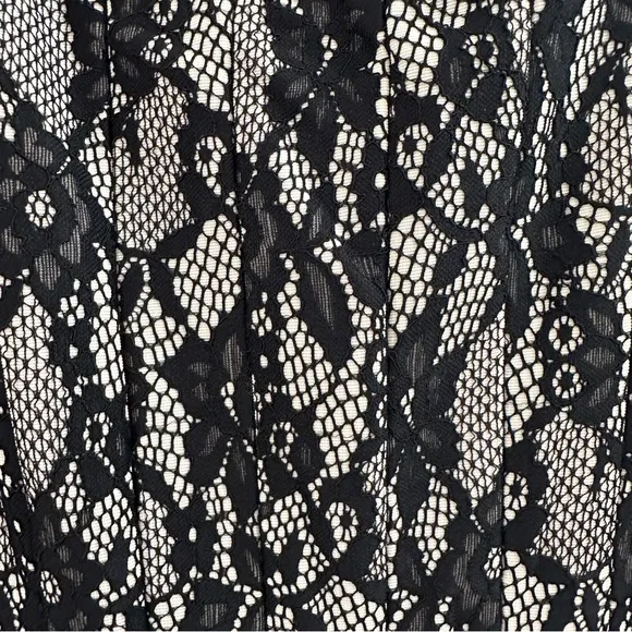 Anthropologie HD In Paris Violante Black Lace Fit and Flare Dress