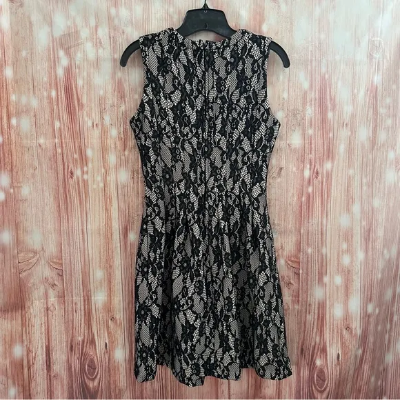 Anthropologie HD In Paris Violante Black Lace Fit and Flare Dress