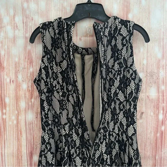 Anthropologie HD In Paris Violante Black Lace Fit and Flare Dress