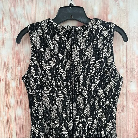 Anthropologie HD In Paris Violante Black Lace Fit and Flare Dress